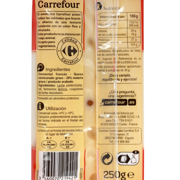 Сыр Эмменталь Carrefour