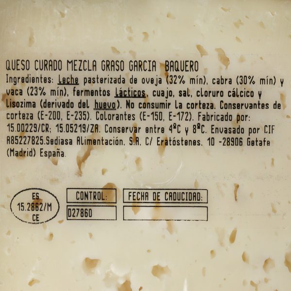 Сыр разной смеси молока García Baquero